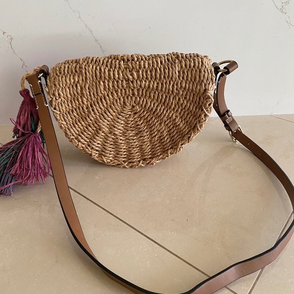 Porfois Crossbody Summer Vacation Beach Straw Lined Bag - Picture 4 of 14